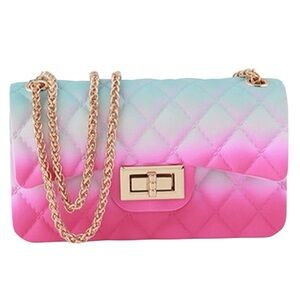 NWOT Jelly Purse Quilted Multi color Cotton Candy Large Size